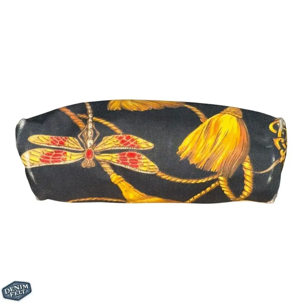 Christian Dior Vintage Trotter Rope‎ Print Cosmetic/Makeup Pouch – Black/Gold